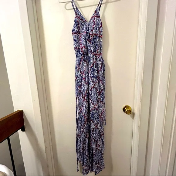 Sim & Sam Sim & Sam Printed Cotton Summer Maxi Dress Adjustable Strap Blue Size Small NWT | Sz: S | Color: Blue red Sim & Sam Sim & Sam Printed Cotton Summer Maxi Dress Adjustable Strap Blue Size Small NWT | Sz: S | Color: Blue red